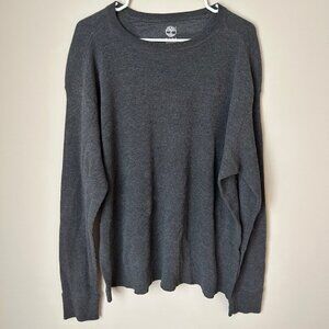 Timberland Men’s Grey Ribbed Crewneck Long Sleeve Sweatshirt Men’s Size XXL